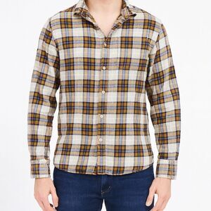 Eddie Bauer Brown Plaid Flannel Button Up XL  Boxy Gorpcore Lagenlook cabincore